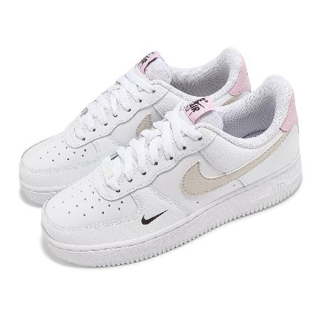 Nike 休閒鞋 Wmns Air Force 1 07 女鞋 白 米白 粉紅 AF1 小勾 HF9992-100