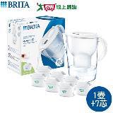 德國BRITA Marella馬利拉濾水壺 XL(白/藍) + Mxpro全效(共1壺7芯) 濾淨 過濾 濾水