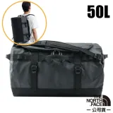 【The North Face】Base camp duffel 防水耐磨背提兩用旅行袋50L/52ST-53R 時尚黑