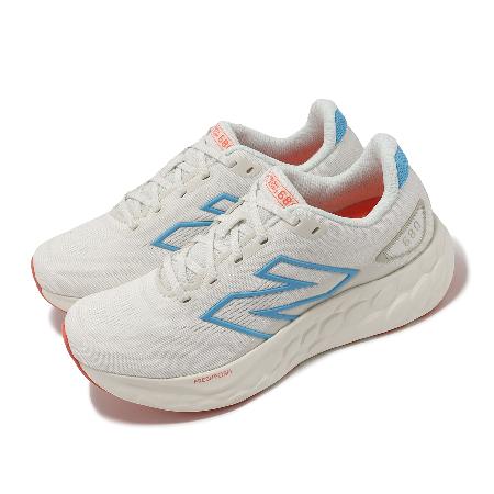 New Balance 慢跑鞋 680 V8 D 寬楦 女鞋 白 藍 厚底 緩震 運動鞋 NB W680LH8-D