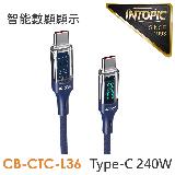【INTOPIC 廣鼎】Type-C PD240W 智慧數顯充電線