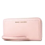 MARC JACOBS 荔枝紋手掛式拉鍊長夾-蜜桃粉/特