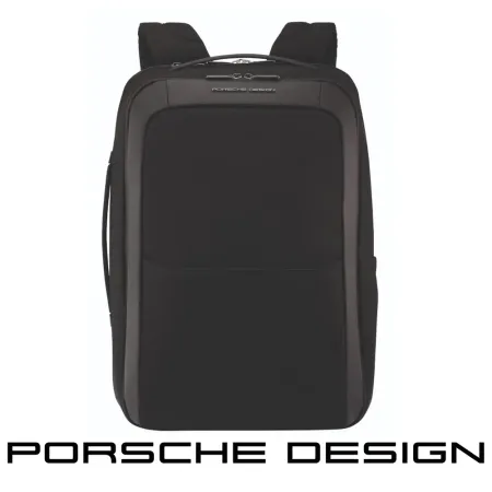 【Porsche Design】限量3折 德國頂級小牛皮皮革旅行後背包 全新專櫃展示品(黑色 ONY1604)