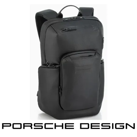 【Porsche Design】限量3折 德國頂級小牛皮皮革旅行後背包 全新專櫃展示品(黑色 OCT1611)