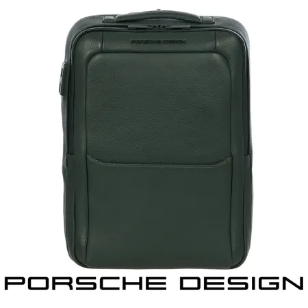 【Porsche Design】限量3折 德國頂級小牛皮旅行後背包 全新專櫃展示品(綠色 OLE1614GRN)