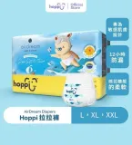 【Hoppi】超薄輕巧拉拉尿褲 4包1箱 M~XXL 箱購(尿布)