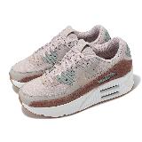 Nike 休閒鞋 Air Max 90 LV8 女鞋 粉 白 氣墊 麂皮 厚底 增高 FD4328-001