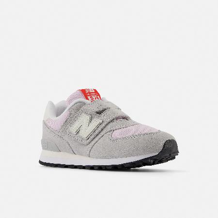 New Balance 休閒鞋 574 中童 寬楦 典雅灰 淺莓果 魔鬼氈 小朋友 運動鞋 NB PV574GNK-W