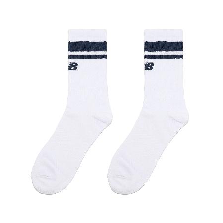 New Balance 長襪 Crew Socks 白 海軍藍 中筒襪 休閒襪 復古 襪子 NB LAS32161WB