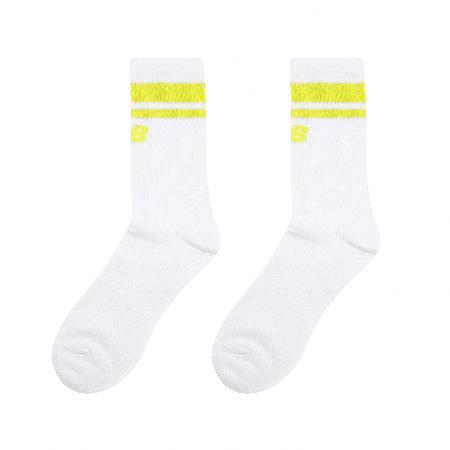 New Balance 長襪 Crew Socks 白 黃 中筒襪 休閒襪 復古 襪子 NB LAS32161WYL