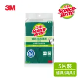 3M 百利爐具/鍋具專用菜瓜布5片裝(大綠)