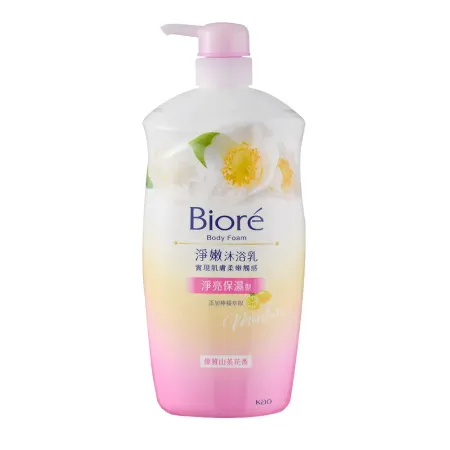 蜜妮Biore 淨嫩沐浴乳 優雅山茶花香 淨亮保濕型1000ml