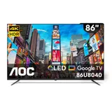 (含安裝) AOC 86U8040 智慧聯網液晶顯示器 86吋 4K QLED Google TV