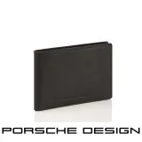 【Porsche Design】限量3折 德國頂級小牛皮4卡零錢包短夾皮夾 全新專櫃展示品(OSO9903)