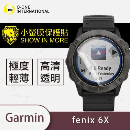 O-ONE【小螢膜PROII-手錶保護貼】Garmin fenix 6X (一組2入) 頂級犀牛皮保護貼 刮痕自動修復