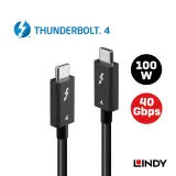 LINDY 林帝 主動式 THUNDERBOLT 4 INTEL 原廠認證傳輸線 100W 1M(31120)