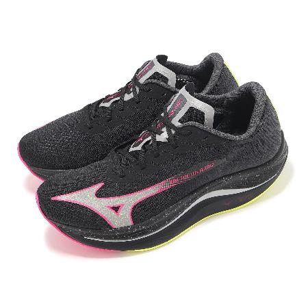 Mizuno 慢跑鞋 Wave Sky 8 男鞋 女鞋 黑 紅 緩衝 厚底 運動鞋 美津濃 J1GC2402-06