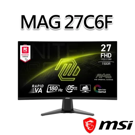 msi微星 MAG 27C6F 27吋 曲面電競螢幕 (27