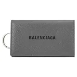 BALENCIAGA 巴黎世家 640537 經典荔枝牛皮釦式卡片鑰匙包.灰