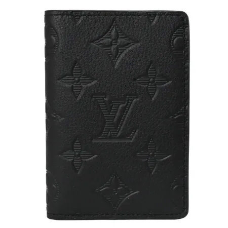 Louis Vuitton LV M62899 經典壓花小牛皮對開卡片名片夾.黑 現貨