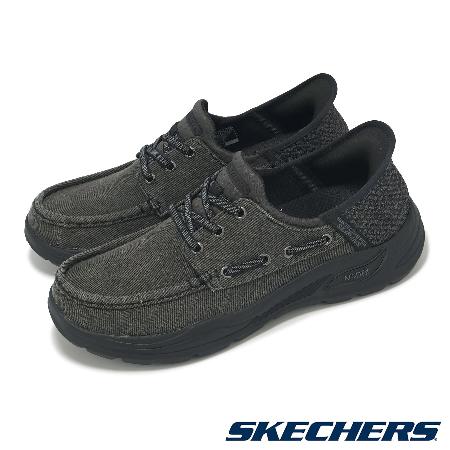 Skechers 休閒鞋 Arch Fit Motley-Paco Slip-Ins 男鞋 黑 套入式 帆布 帆船鞋 205203BLK