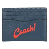 COACH CU174 經典LOGO壓紋隨身名片卡夾.牛仔藍