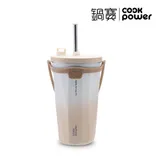 真空陶瓷保溫吸管杯700ml-卡布棕【鍋寶CookPower】 TAAZE讀冊生活