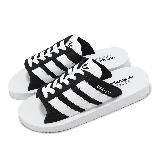 adidas 拖鞋 Gazelle Beach W 女鞋 黑白 三條紋 緩衝 涼拖鞋 愛迪達 JQ7421