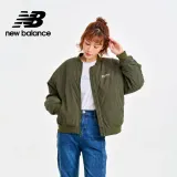 【New Balance】抓皺設計飛行外套 WJ33507KOU 女性 墨綠色【官方直營】