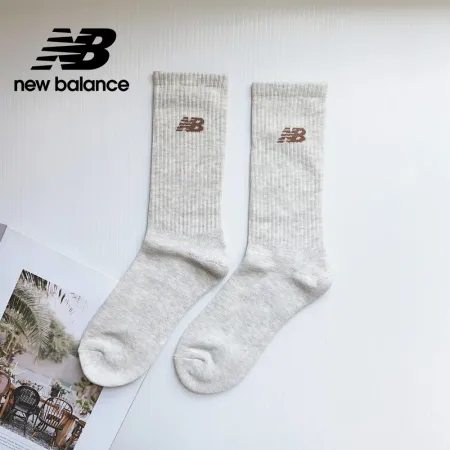 【New Balance】NB中長棉襪_LAS33861AG_中性_灰色【官方直營】