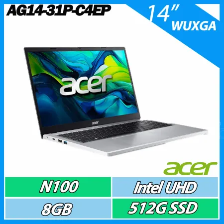 Acer 宏碁 Aspire Go AG14-31P-C4EP 14吋筆電(N100/8GB/512GB/Win11)