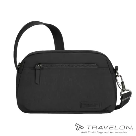 【Travelon】METRO城市斜背包.隨身斜背包.防盜包/RFID識別系統/防割斷鋼絲肩帶/TL-43592 黑