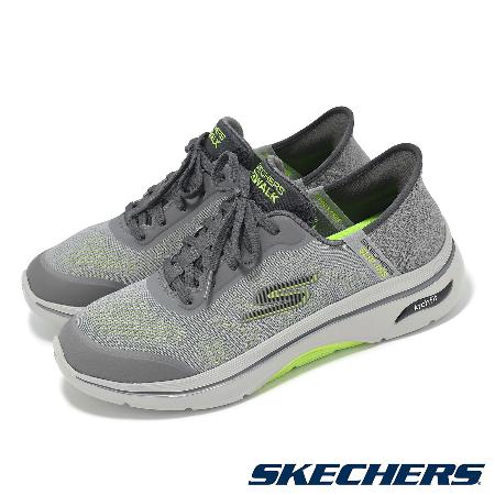 Skechers 休閒鞋 Go Walk Arch Fit 2 Slip-Ins 男鞋 灰 套入式 緩衝 健走鞋 216604GYLM