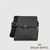 【BRAUN BUFFEL 德國小金牛】台灣總代理 巴雷特 直式斜背包-黑色/BF546-17-BK