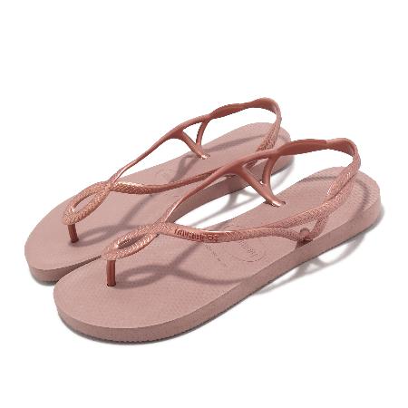 Havaianas 涼鞋 Luna Flip Flops 女鞋 粉 玫瑰金 夾腳涼鞋 哈瓦仕 41296973544W