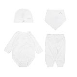 Nike 包屁衣 Jordan Baby 白 嬰兒 小童 小朋友 純棉 長袖 長褲 帽子 圍兜 禮盒 四件組 JD2343029NB-001