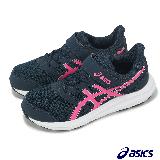 Asics 慢跑鞋 Jolt 4 PS 中童 深藍 粉 魔鬼氈 緩衝 小朋友 運動鞋 亞瑟士 1014A299402