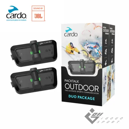 黑色 Cardo PACKTALK OUTDOOR 戶外運動通訊藍牙耳機 雙入組