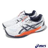 Asics 羽球鞋 Powerbreak FF 男鞋 白 藍 橘 支撐 室內運動 羽排鞋 亞瑟士 1071A101102