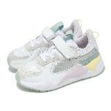 Puma 休閒鞋 RS-X Metallic AC PS 中童 白 綠 魔鬼氈 小朋友 拼接 緩衝 39198510