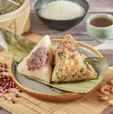 【紅豆食府】綜合雙享粽禮盒(上海菜飯鮮肉粽*2+豆沙粽*2) (端午粽)