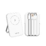 【KINYO】小全能 自帶線磁吸無線充 5000mAh KPB-2513｜白色