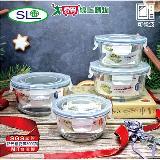 SL 圓型4入玻璃保鮮盒組(400ml*2+700ml*2) 臺灣製 R-100-4【愛買】