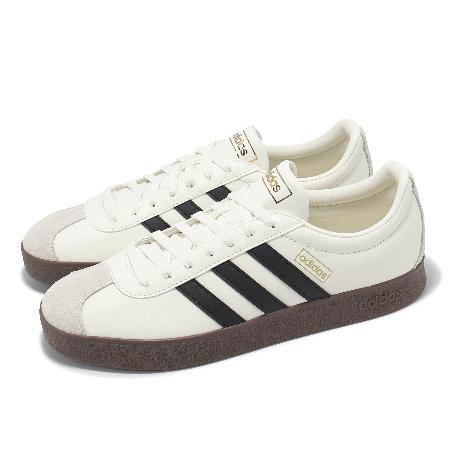 adidas 休閒鞋 VL Court Classic 男鞋 女鞋 米白 黑 復古 焦糖底 愛迪達 JQ1501