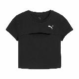Puma 短版上衣 Essentials Cut-Out Baby Tee 女款 短袖 黑 63116401