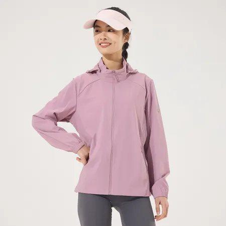 【OTTO服飾】夏日冰絲UPF50+防曬連帽外套 紫色 M-L