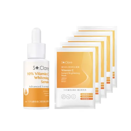 St.Clare聖克萊爾 10%維他命C精華30ml+維他命C高效亮白面膜x5片