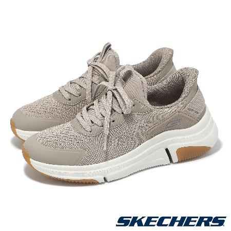 Skechers 慢跑鞋 Bobs Sparrow Flex Slip-Ins 女鞋 棕 白 膠底 厚底 緩衝 運動 117628TPE