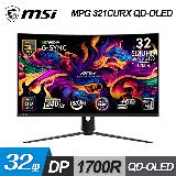 【MSI 微星】MPG 321CURX 32型 QD-OLED HDR曲面電競螢幕