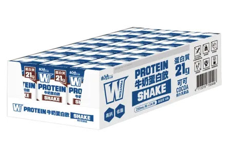 義美生醫W PROTEIN SHAKE牛奶蛋白飲-可可(250mL*24瓶/箱)